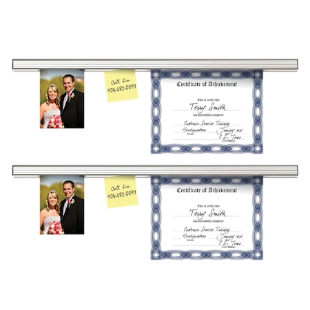 Grip-A-Strip Display Rail, 9 Inch, Satin Finish, Medium Size, 2PK 1500